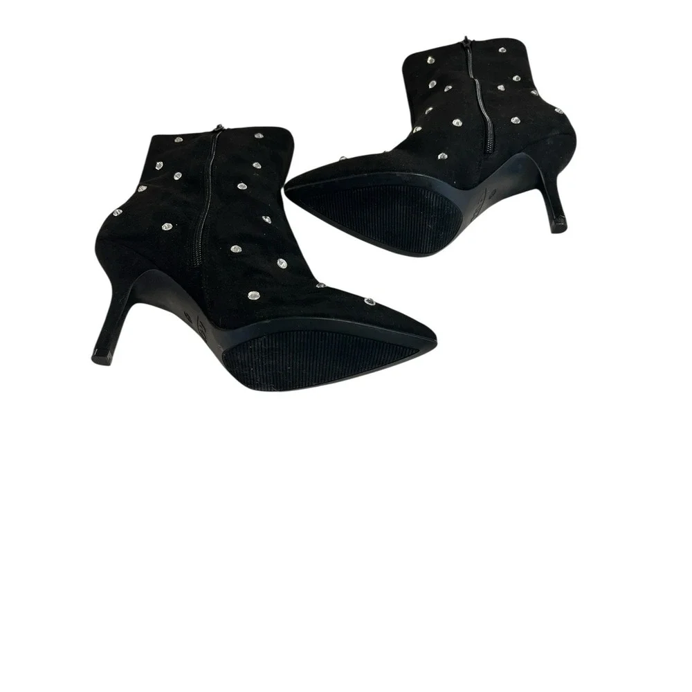 MIA Womens Crystal Holiday heel Black boots Myley 7.5‎ New